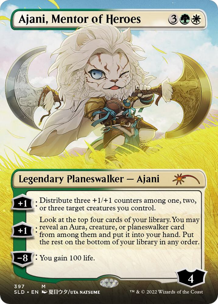 Ajani, Mentor of Heroes (Borderless) - Secret Lair Drop Series