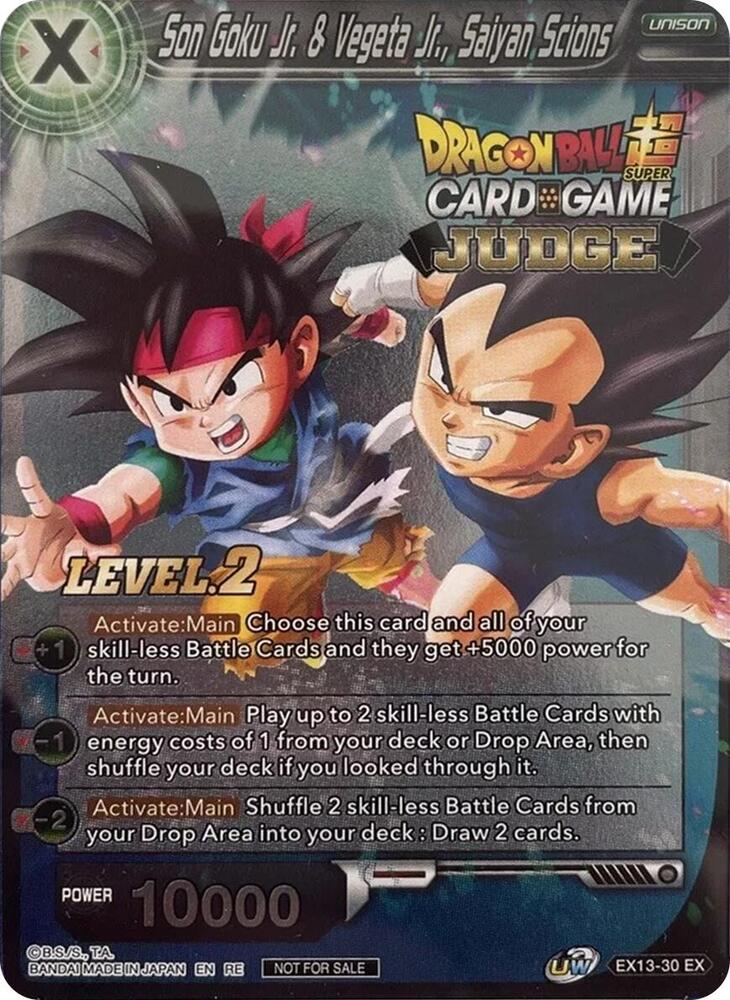 Son Goku Jr. & Vegeta Jr., Saiyan Scions (Level 2) (Judge) #EX13-30 — Tournament Promotion Cards