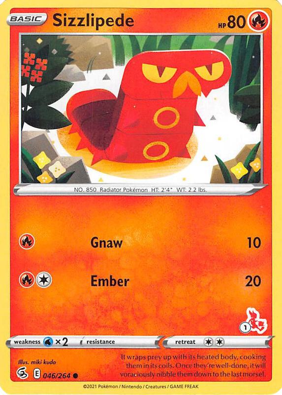 Sizzlipede - 046/264 (#1 Cinderace Stamped) 046/264 from Battle Academy 2022
