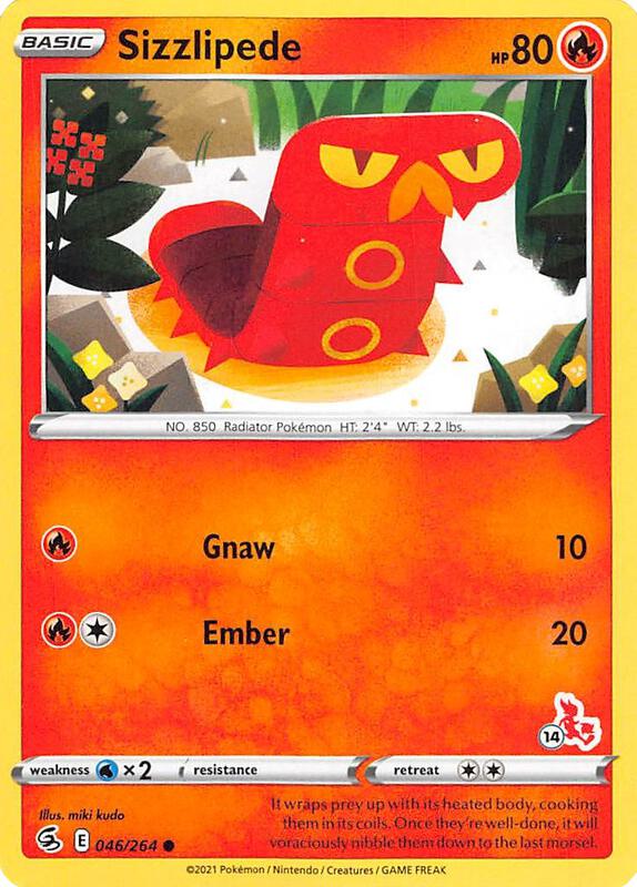Sizzlipede - 046/264 (#14 Cinderace Stamped) 046/264 from Battle Academy 2022
