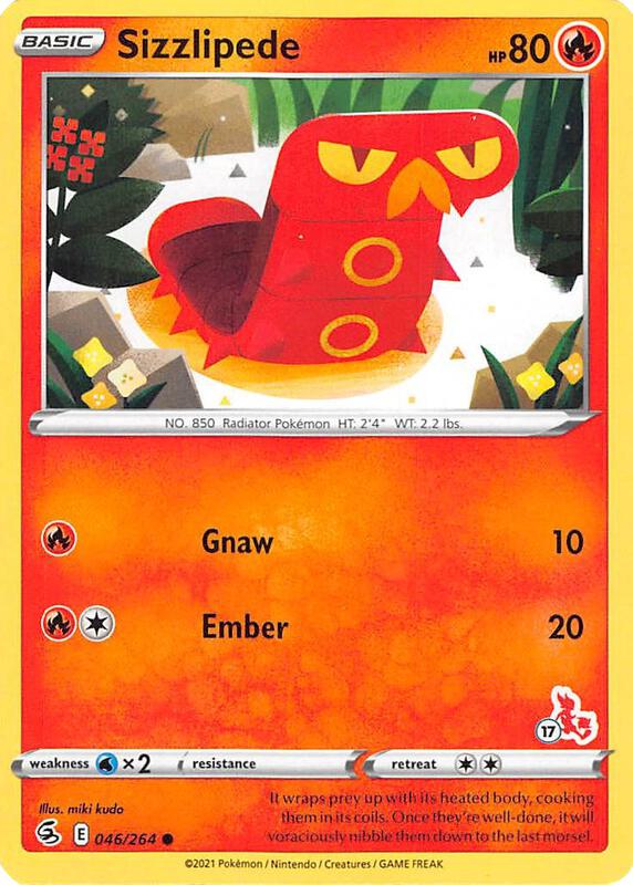 Sizzlipede - 046/264 (#17 Cinderace Stamped) 046/264 from Battle Academy 2022