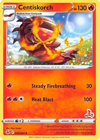 Centiskorch - 049/264 (#30 Cinderace Stamped) #049/264 from Battle Academy 2022 Pokemon card image