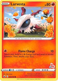 Larvesta - 023/198 (#19 Cinderace Stamped)