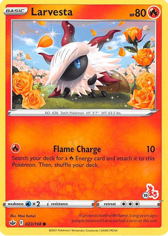 Larvesta - 023/198 (#19 Cinderace Stamped) 023/198 from Battle Academy 2022
