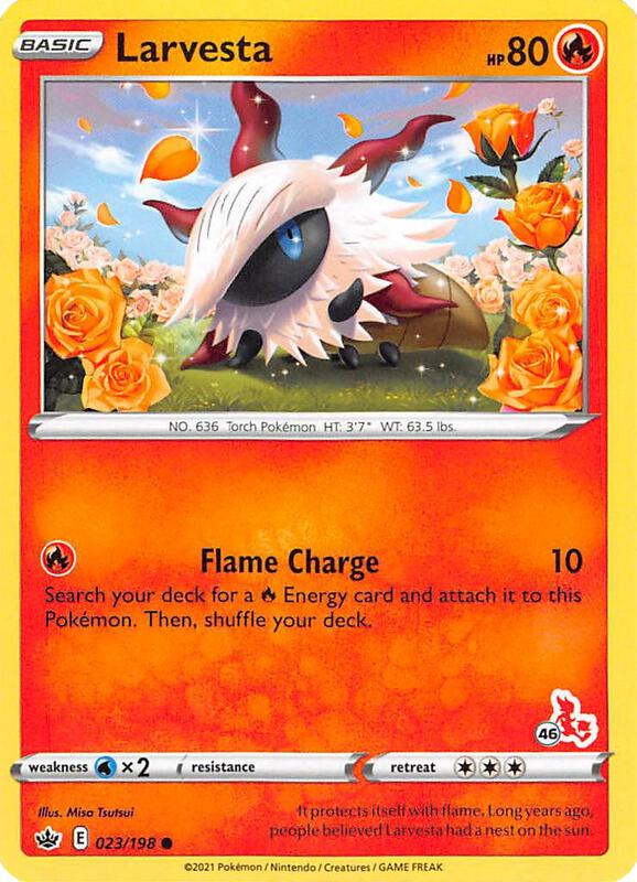 Larvesta - 023/198 (#46 Cinderace Stamped) 023/198 from Battle Academy 2022