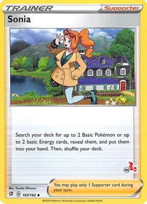 Sonia - 167/192 (#45 Cinderace Stamped)