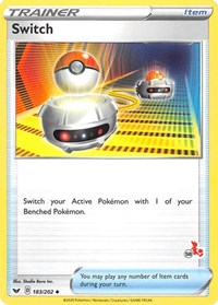 Switch - 183/202 (#58 Cinderace Stamped) #183/202 from Battle Academy 2022 Pokemon card image
