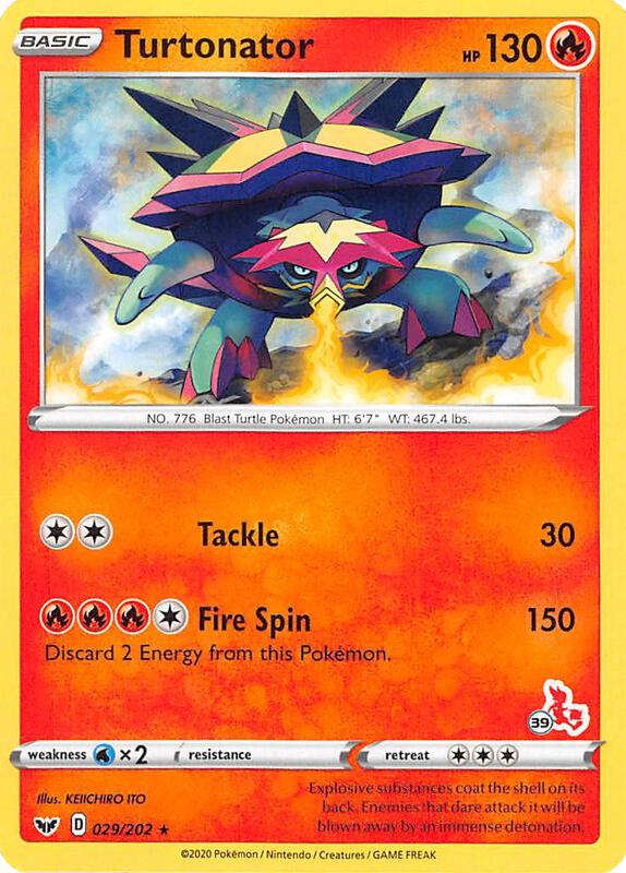 Turtonator - 029/202 (#39 Cinderace Stamped) 029/202 from Battle Academy 2022
