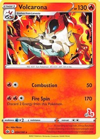 Volcarona - 024/198 (#27 Cinderace Stamped) #024/198 from Battle Academy 2022 Pokemon card image