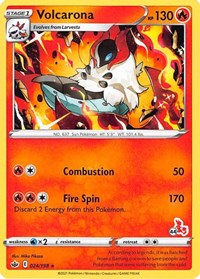 Volcarona - 024/198 (#44 Cinderace Stamped) #024/198 from Battle Academy 2022 Pokemon card image
