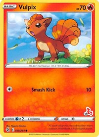 Vulpix - 029/264 (#13 Cinderace Stamped) #029/264 from Battle Academy 2022 Pokemon card image