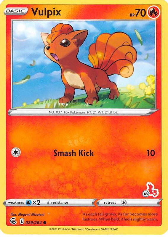 Vulpix - 029/264 (#18 Cinderace Stamped) 029/264 from Battle Academy 2022