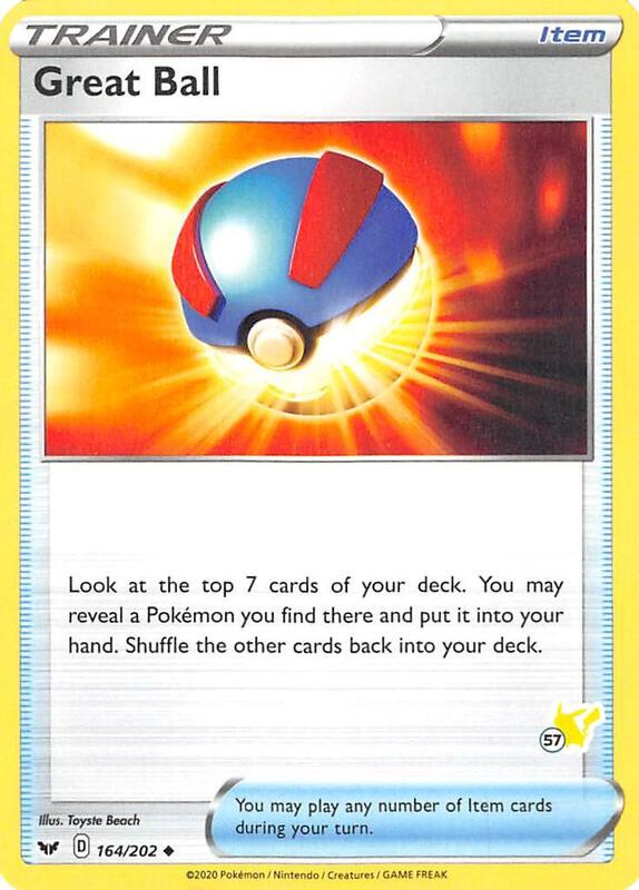 Great Ball - 164/202 (#57 Pikachu Stamped) 164/202 from Battle Academy 2022