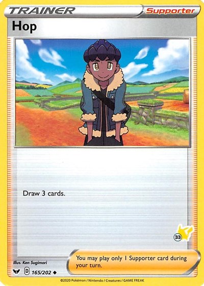 Hop - 165/202 (#33 Pikachu Stamped)