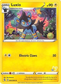 Luxio - 092/264 (#14 Pikachu Stamped) #092/264 from Battle Academy 2022 Pokemon card image