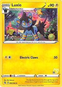 Luxio - 092/264 (#53 Pikachu Stamped) #092/264 from Battle Academy 2022 Pokemon card image