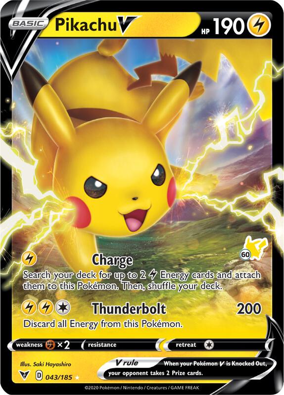 Pikachu V - 043/185 (#60 Pikachu Stamped) 043/185 from Battle Academy 2022