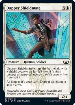 Dapper Shieldmate from SNC #9, Magic: The Gathering card