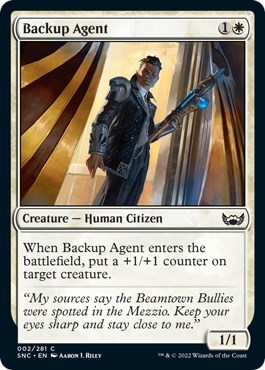Backup Agent from SNC #2, Magic: The Gathering card