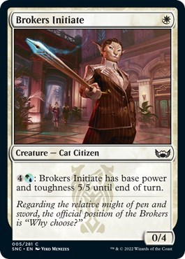 Brokers Initiate from SNC #5, Magic: The Gathering card