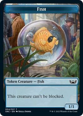Fish // Rhino Warrior Double-Sided Token