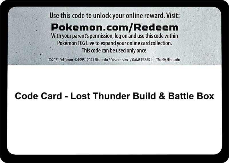 Code Card - Lost Thunder Build & Battle Box  from SM - Lost Thunder