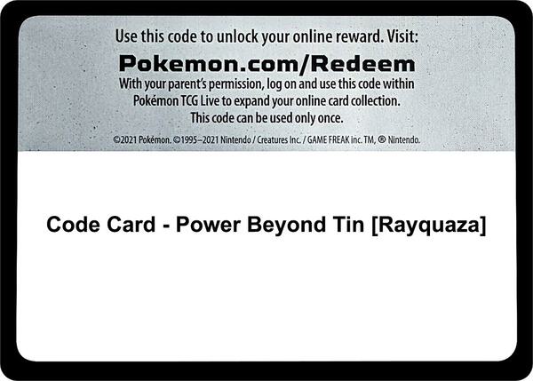 Code Card - Power Beyond Tin [Rayquaza]