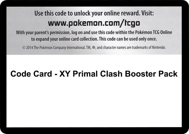 Code Card - Primal Clash Booster Pack  from XY - Primal Clash