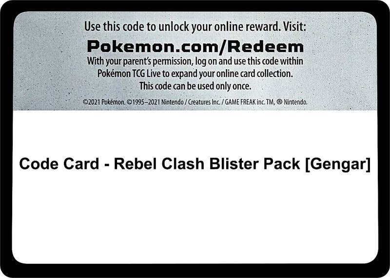 Code Card - Rebel Clash Blister Pack [Gengar]  from SWSH02: Rebel Clash
