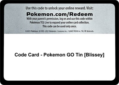 Code Card - Pokemon GO Tin [Blissey]