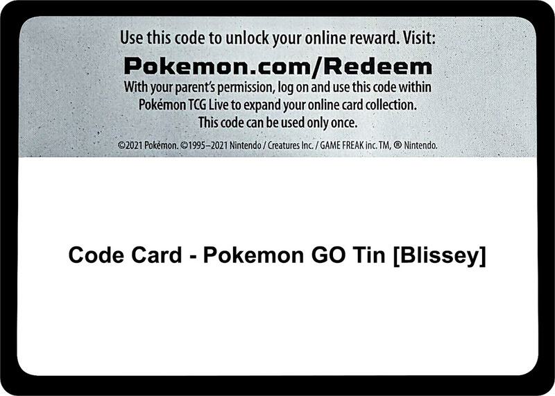 Code Card - Pokemon GO Tin [Blissey]  from Pokemon GO