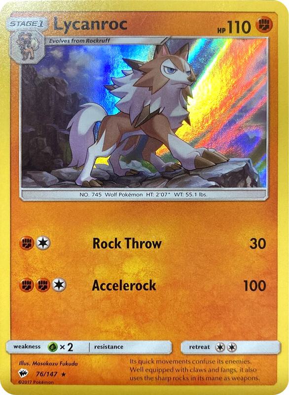 Lycanroc - 76/147 (Water Web Holo) 076/147 from Miscellaneous Cards & Products