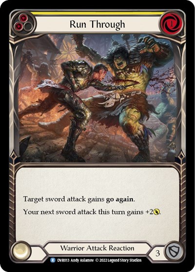 Run Through Classic Battles: Rhinar vs Dorinthea Rare Flesh and Blood card — value and price
