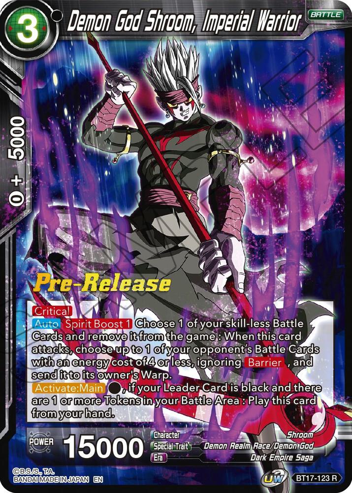 Demon God Shroom, Imperial Warrior #BT17-123 — Ultimate Squad Pre-Release Cards