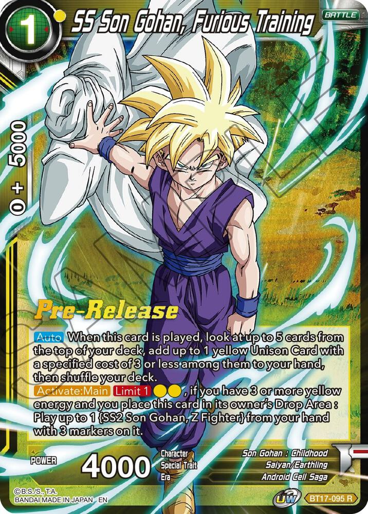 SS Son Gohan, Furious Training - Ultimate Squad Pre-Release Cards