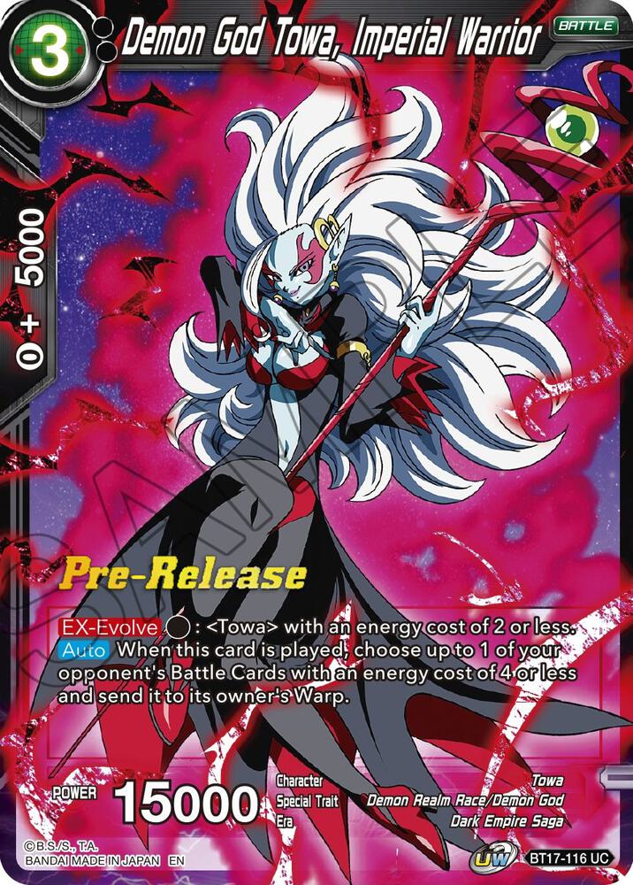 Demon God Towa, Imperial Warrior #BT17-116 — Ultimate Squad Pre-Release Cards