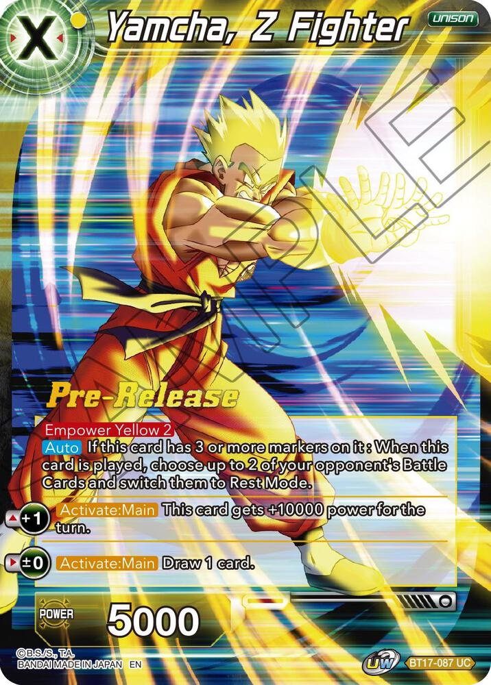 Yamcha, Z Fighter - Ultimate Squad Pre-Release Cards - Dragon Ball