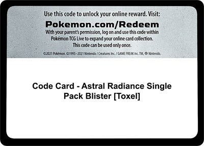 Code Card - Astral Radiance Single Pack Blister [Toxel]
