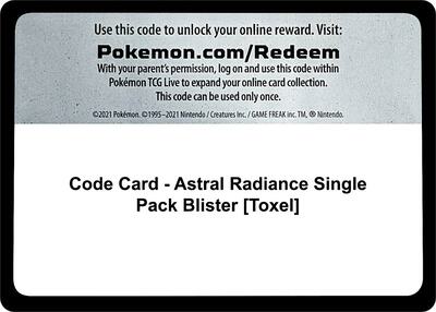 Code Card - Astral Radiance Single Pack Blister [Toxel]