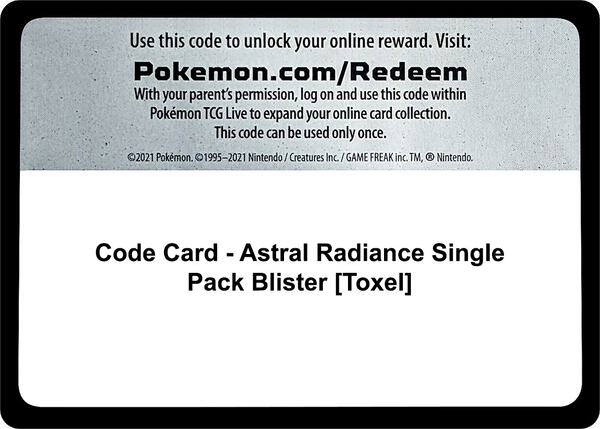 Code Card - Astral Radiance Single Pack Blister [Toxel]
