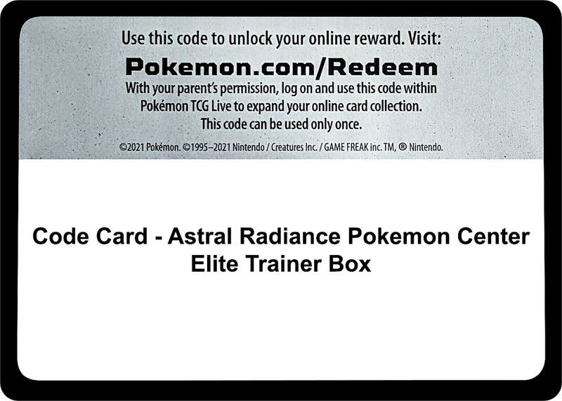 Code Card - Astral Radiance Pokemon Center Elite Trainer Box  from SWSH10: Astral Radiance