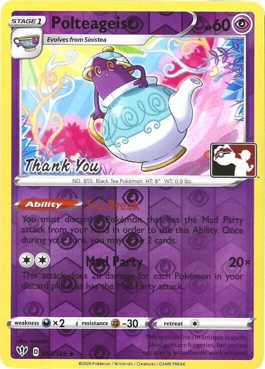 Polteageist - 83/189 (Pokemon League) [Thank You] 083/189 from League & Championship Cards