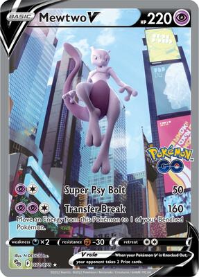 Mewtwo V (Alternate Full Art) — chase card of Pokemon GO