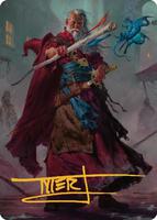 elminster mtg card [274] [Commander Legends: Battle for Baldur's Gate] [Foil]  Face to Face Games Create number of 1/1 blue Faerie Dragon creature tokens with flying equal to that cards mana value Elminster | Commander Legends: Battle