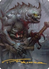 Gray Slaad Art Card (Gold-Stamped Signature)