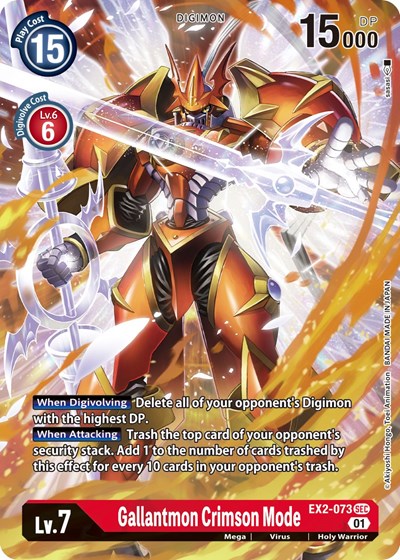 Gallantmon Crimson Mode (Alternate Art) Digital Hazard card price
