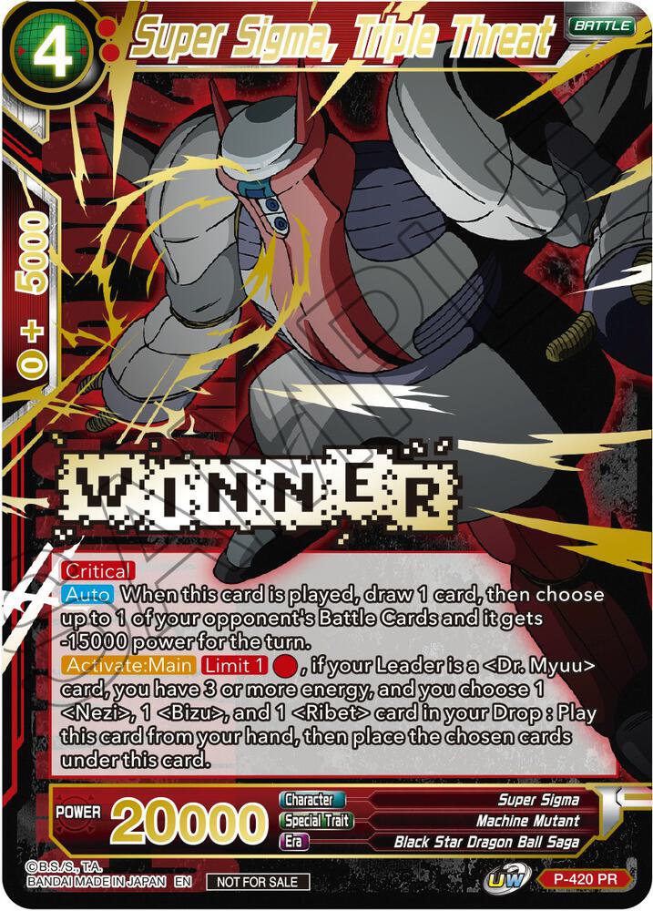 Super Sigma, Triple Threat (Championship Pack 2022 Vol.2) (Winner Gold Stamped) #P-420 — Promotion Cards
