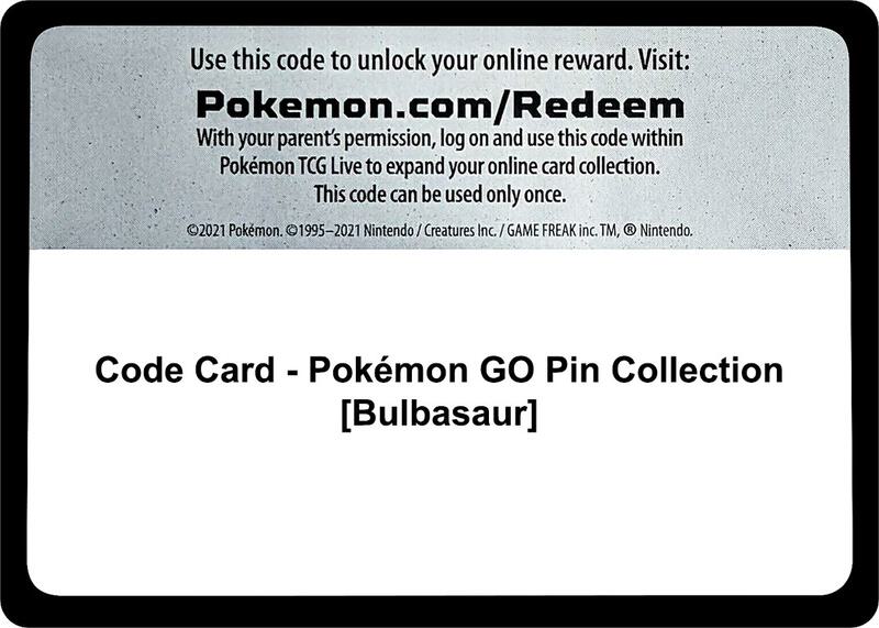 Code Card - Pokemon GO Pin Collection [Bulbasaur]  from Pokemon GO
