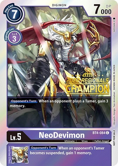 NeoDevimon (2022 Championship Online Regional) [Online Champion] Great Legend card price