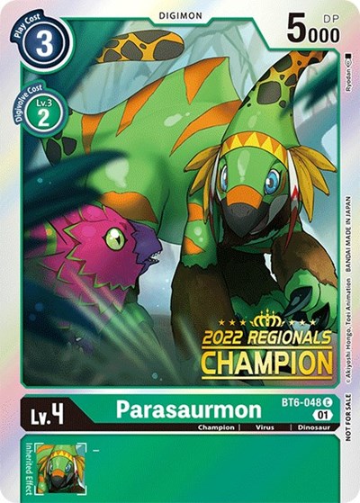 Parasaurmon (2022 Championship Online Regional) [Online Champion] Double Diamond card price